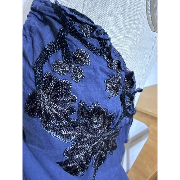 munthe plus simonsen Halter Black & Blue Cotton Dress Size Small - Picture 7 of 9